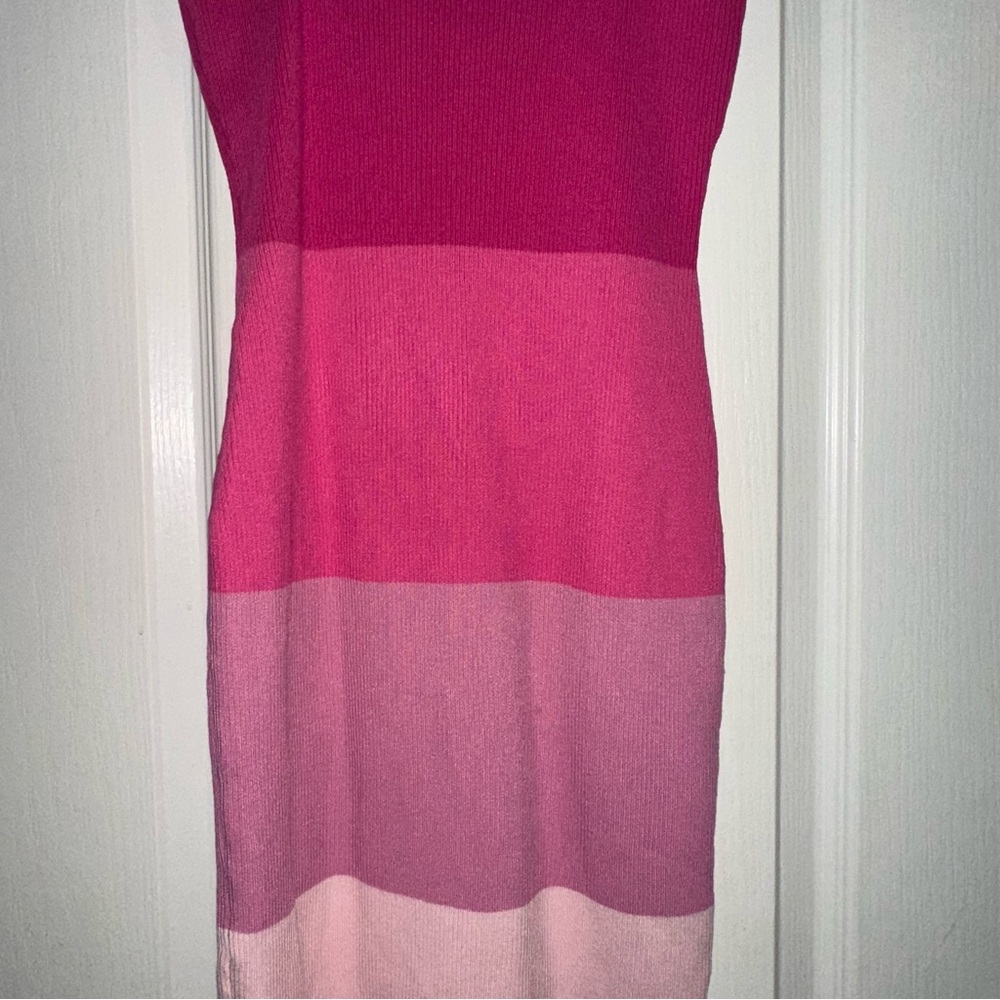 Fashion Nova Vibrant Pink Striped Mini Dress - Picture 5 of 7